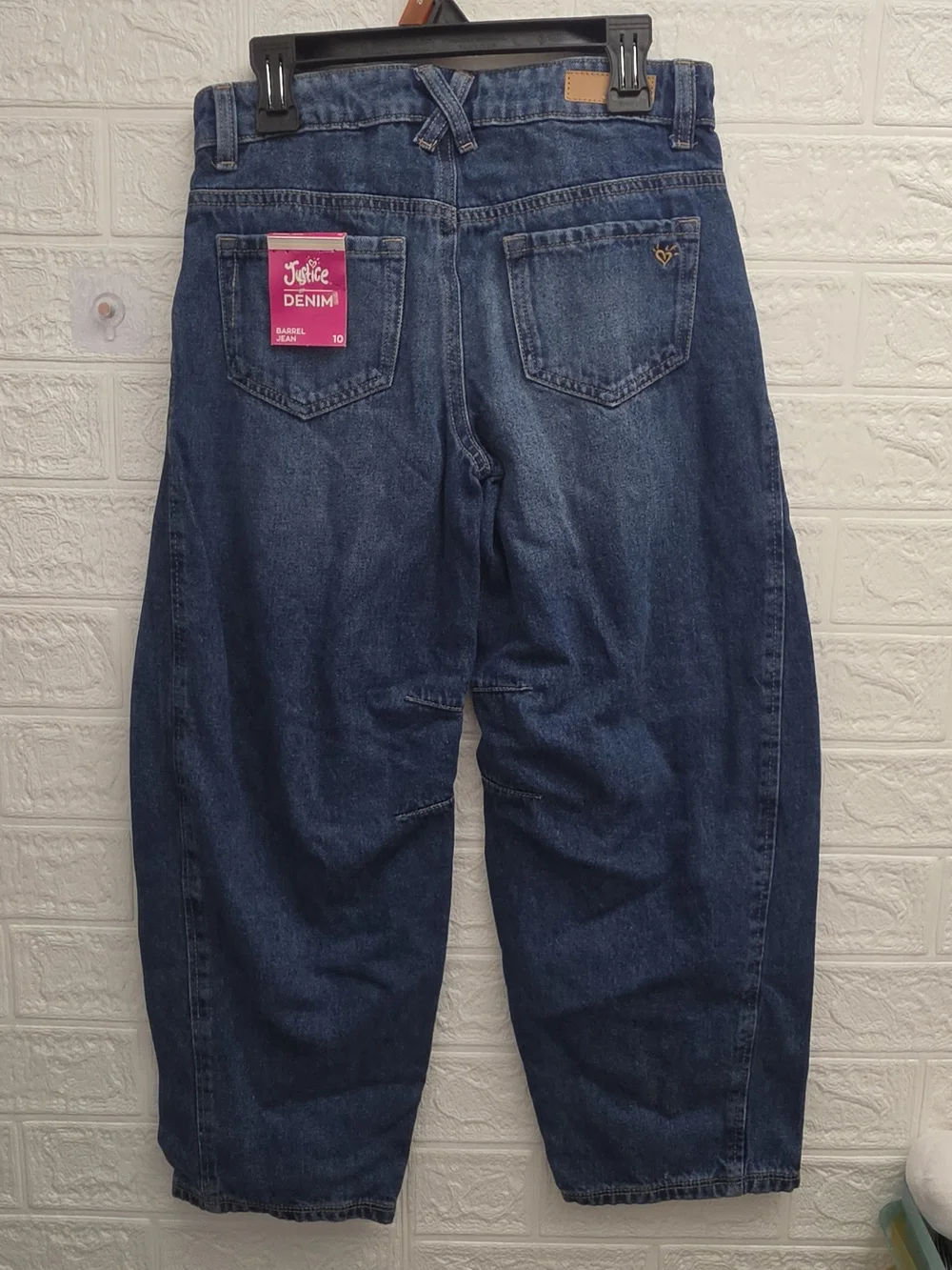 Justice Wide Leg Barrel Jeans, Size 10, Nwt